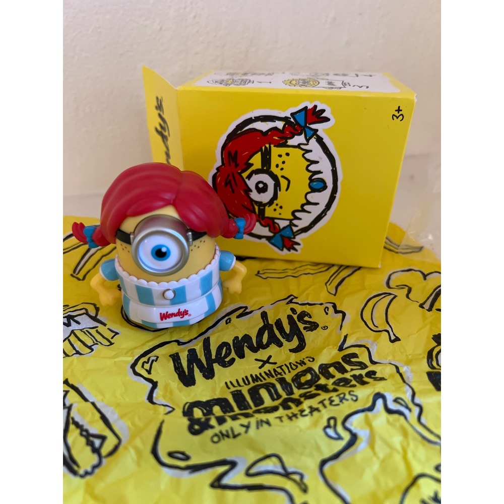 Wendys Kids Meal Toy Minion as Wendy Figure Illumination Minions & Monsters Box